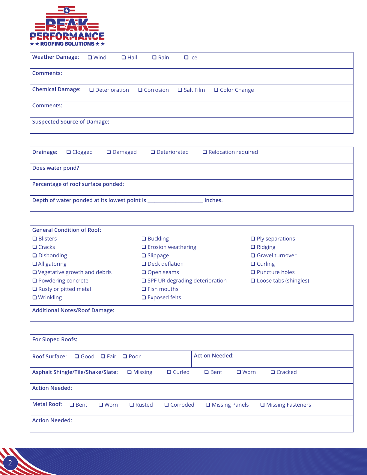 Inspection checklist page two preview